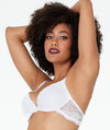 Pleasure State My Fit Lace Graduated Push-Up Plunge Bra - White Bras