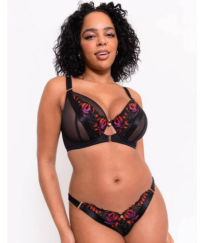 Scantilly Mesmerise Plunge Bra - Black Multi Bras