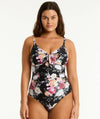 Sea Level Belle Tie Front DD-E Cup One Piece Swimsuit - Black Swim