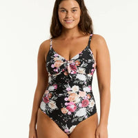 Sea Level Belle Tie Front DD-E Cup One Piece Swimsuit - Black