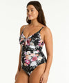 Sea Level Belle Tie Front DD-E Cup One Piece Swimsuit - Black Swim