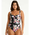 Sea Level Belle Twist Front A-DD Cup One Piece Swimsuit - Black Swim