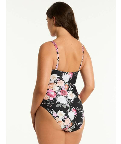 Sea Level Belle Twist Front A-DD Cup One Piece Swimsuit - Black Swim