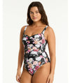 Sea Level Belle Twist Front A-DD Cup One Piece Swimsuit - Black Swim