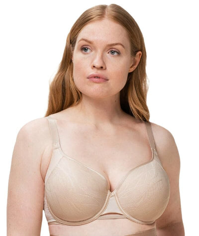 NEXT NUDE UNDERWIRED MOULDED LACE SMOOTH CUP T SHIRT BRA SIZE 36B