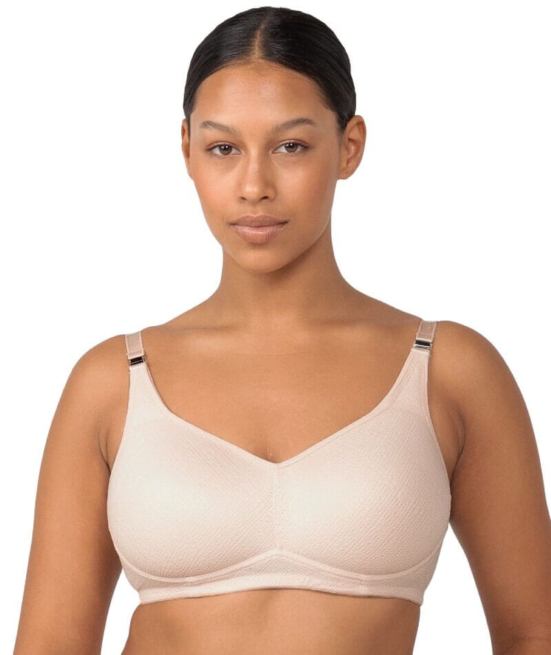 Luxury Cotton Lace Underwired Bra in Nude