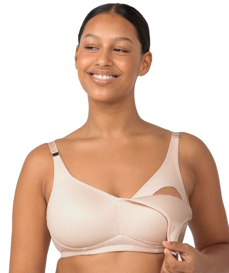 Triumph Amour Maternity Lace Padded Wire-free Bra - Nude Pink - Curvy Bras