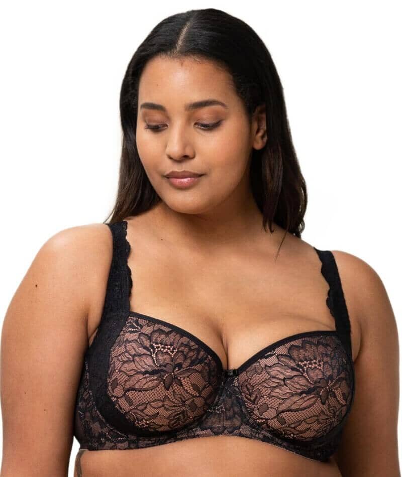 X-Rated Lace Quarter-Cup Bra in Black