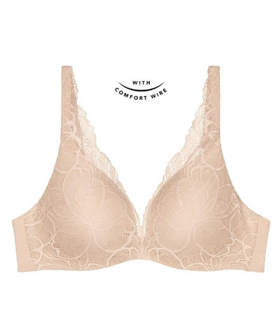 Triumph Body Make-up Illusion Lace Underwired Padded Bra - Nude Beige Bras