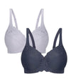 Triumph Embroidered Minimiser Bra 2 Pack - Misty Lilac/Nuit Bras