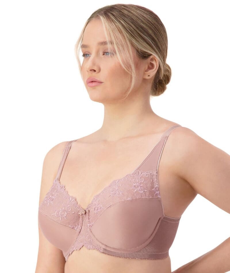 New Women's Full Coverage Minimizer Bra Embroidery Non Padded