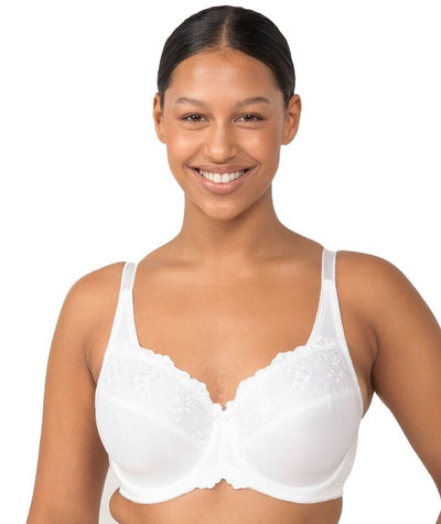Women's Plus Size Minimizer Wirefree Unlined Bra With Embroidery