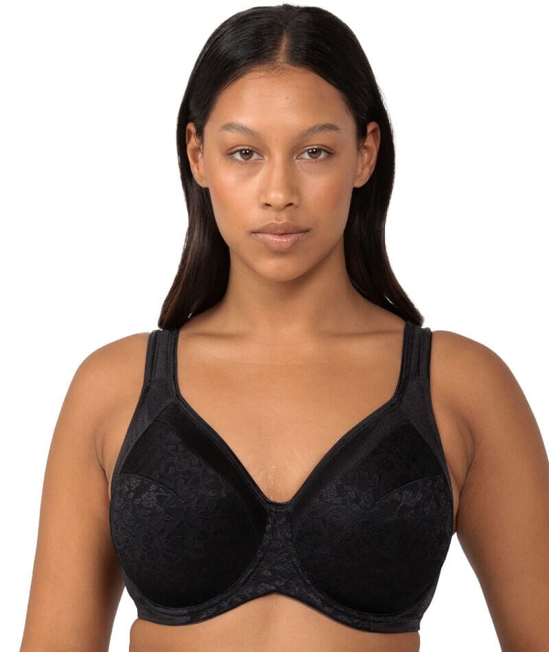 Underwire in 52DD Bra Size C Cup Sizes Black by Leading Lady Contour Bras