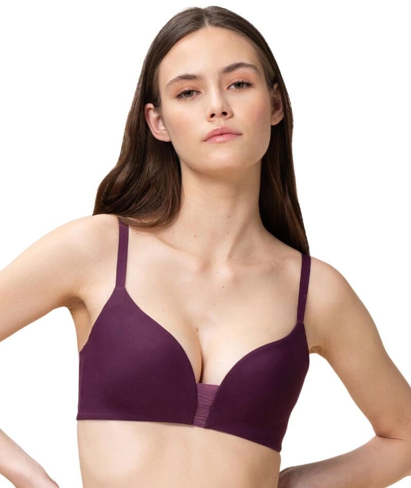 Triumph Flex Smart Padded Wire Free Bra Aubergine Curvy Bras 8653