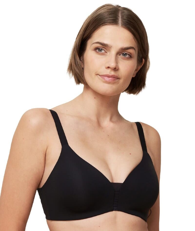 Buy Triumph International Women's Synthetic Padded Wire Free T-Shirt Bra  (10202460_Black_Small) at