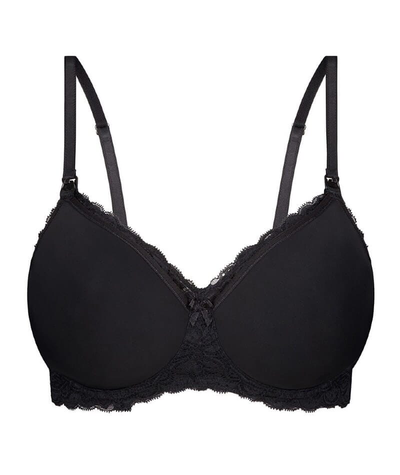 Tutti Rouge Maternity Amelia spot mesh and lace mix nursing bra with cross  front detail in black - ShopStyle