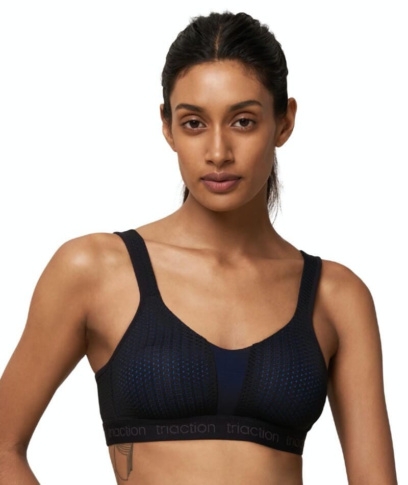 Buy Triumph Triaction Energy Lite Triaction Padded Wireless Extreme Bounce  Control Multioptional Straps Spacer-Cup Big-Cup Sports Bra - Black at  Rs.1250 online