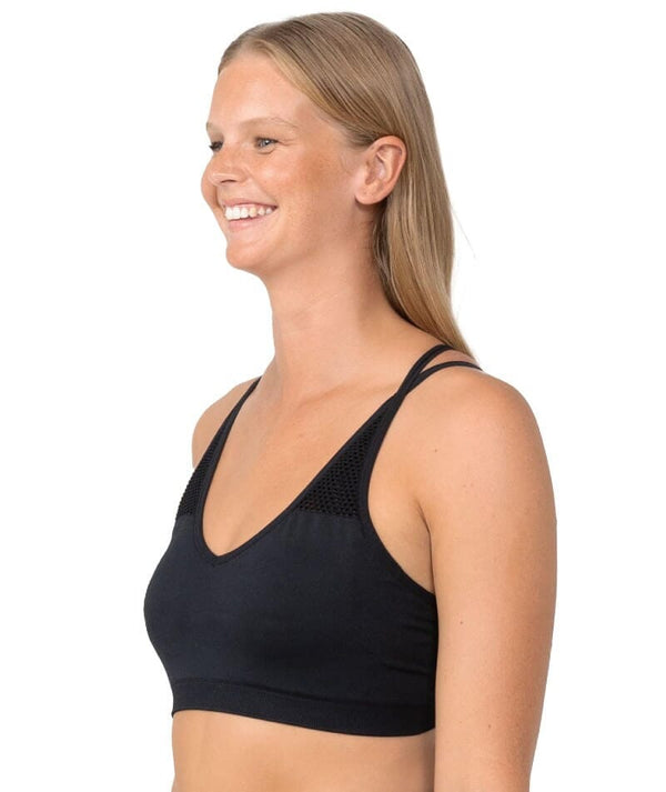 Barre Cami Bra - Black Seamless Bra, Lounge Sports Bra