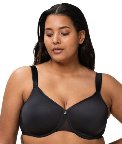  DELIMIRA Womens Smooth T-Shirt Strapless Minimizer Bra Plus  Size Underwire Non-Padded Black