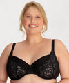 Underbliss Lacey Balconette Underwire Bra - Black Bras