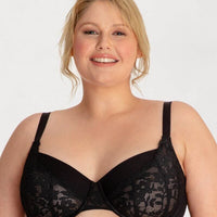 Underbliss Lacey Balconette Underwire Bra - Black