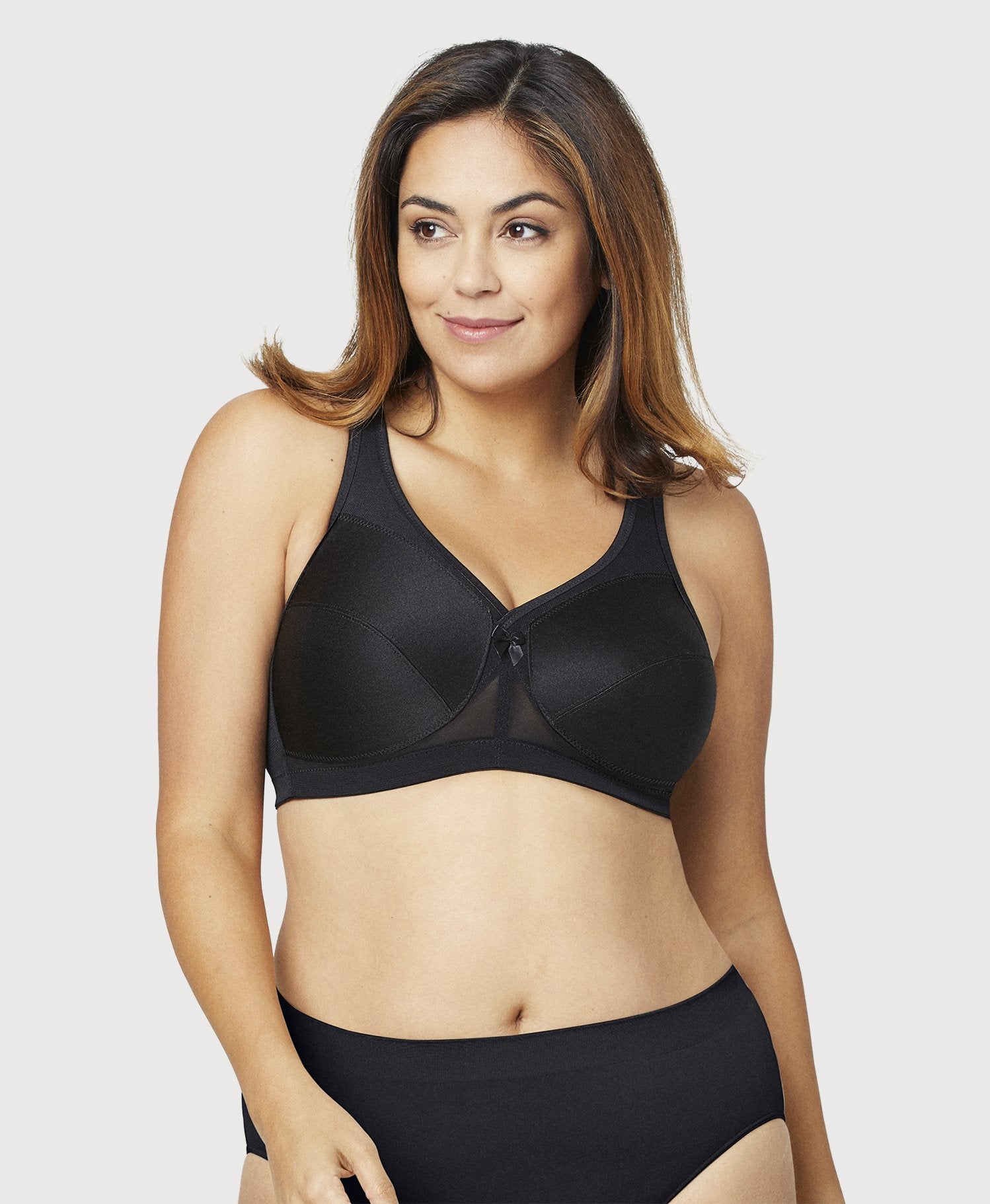 Glamorise Magiclift Active Wire Free Support Bra Black Curvy Bras 8626