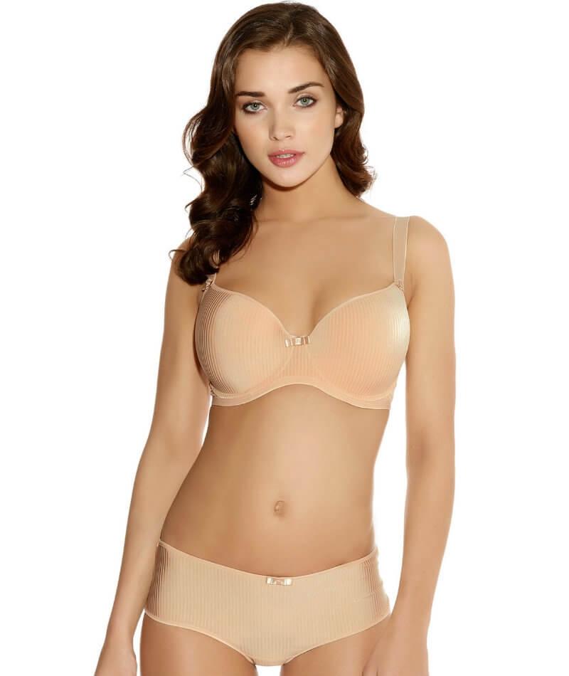 Average Size Figure Types in 38B Bra Size Nude by Freya Moulded, Seamless  and Strapless Bras