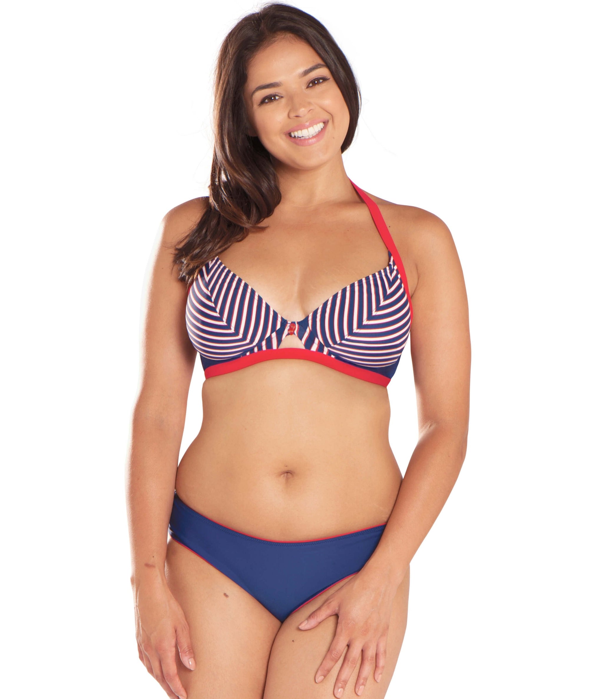 Curvy Kate Ahoy Halterneck Bikini - Nautical Stripe - Curvy Bras
