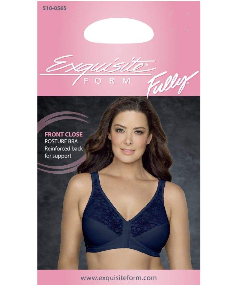 EXQUISITE FORM Womens Fully Front Close Longline Lace Posture Bra :  : Clothing, Shoes & Accessories