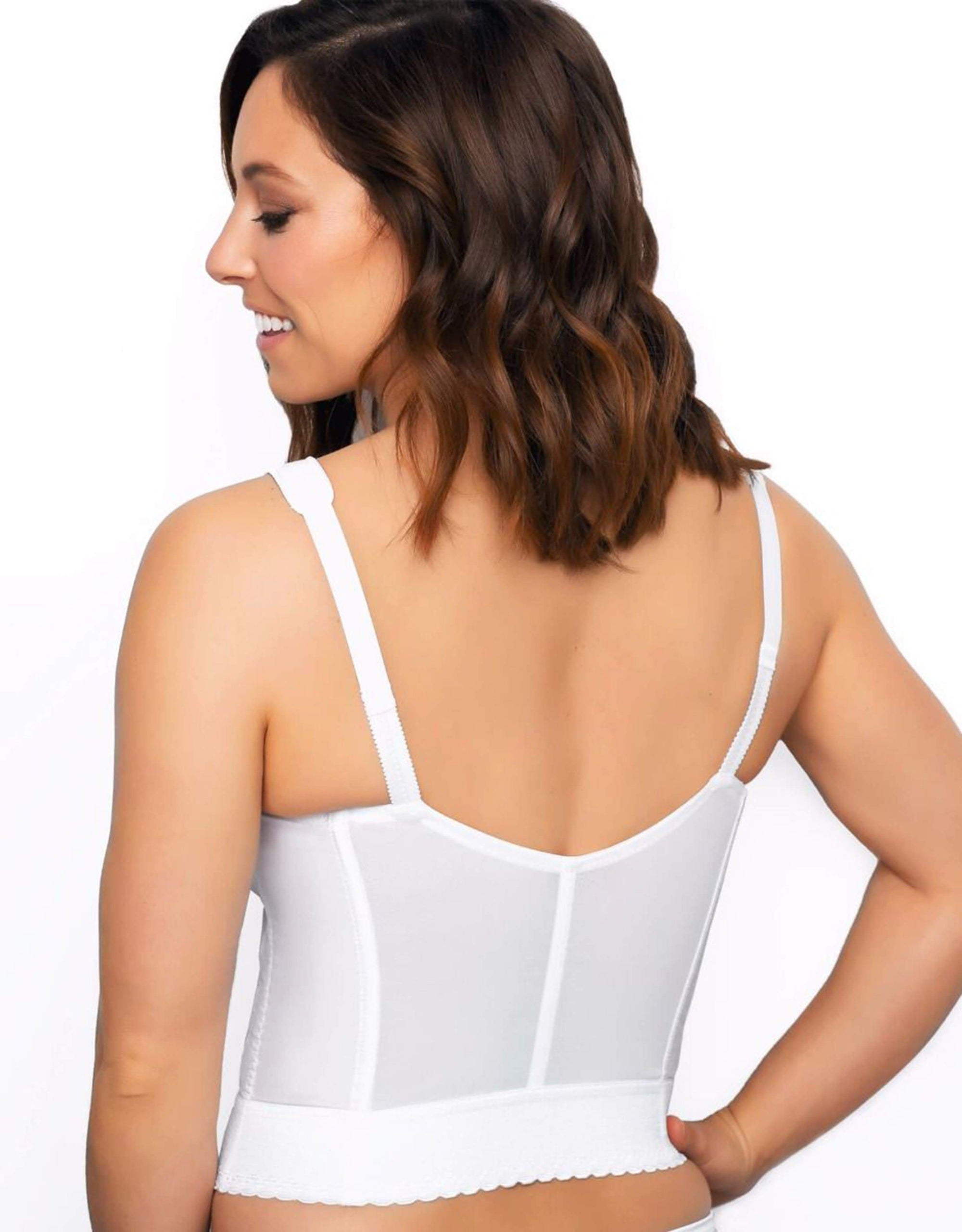Comfort Choice Women's Plus Size Front-Close Longline Wireless Posture Bra  Bra