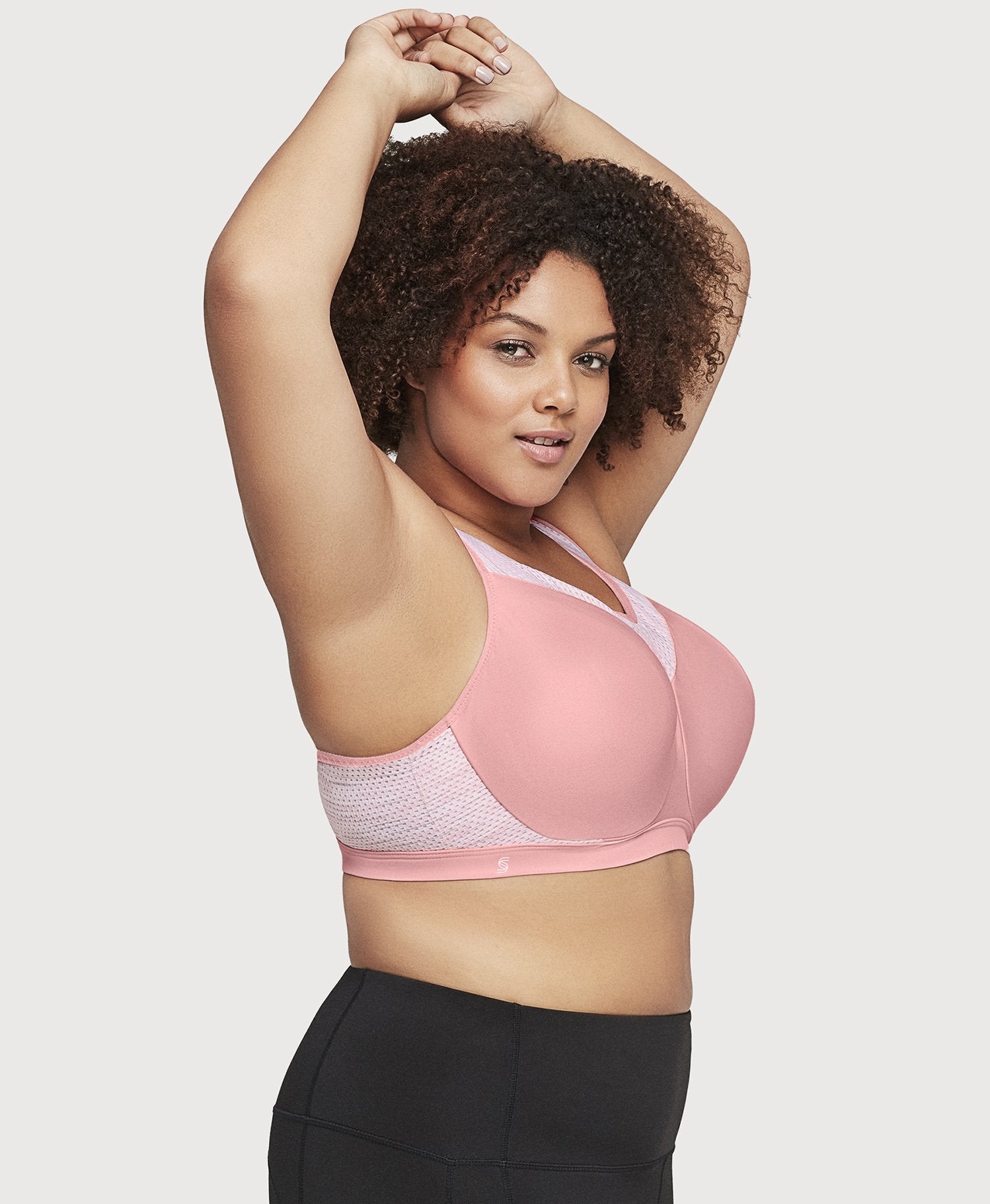 Glamorise womens Full Figure Plus Size High Impact Wonderwire #9066 Sports  Bra, Pink/Gray, 34H US at  Women's Clothing store