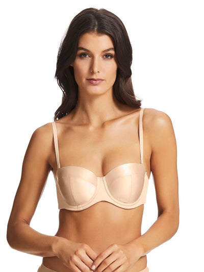  Fine Lines Women's Memory Low Cut Strapless 4 Way Convertible  Bra MM017 38D Skin : Clothing, Shoes & Jewelry