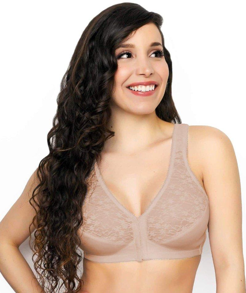 Women's Lace Wireless Back & Posture Support Bra with Front Closure 5100565