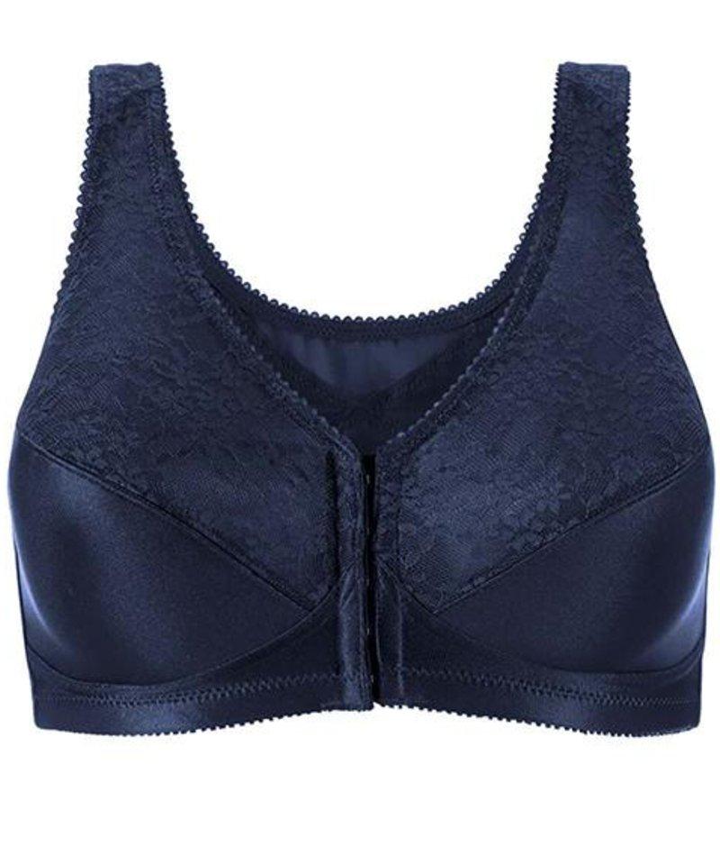 RAVEN Net Bra With Soft Cup Front Fastening and Pentagram Back Detail 