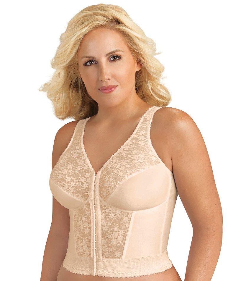 Exquisite Form Fully Womens Floral Lace Camisole Strap Bra, Rose Beige 46DD