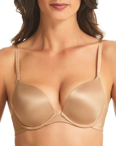 Plunge Bra Women Convertible Push Up Cleavage Bra Criss Cross Low Back Halter  Bra - (Nude 32A) at  Women's Clothing store