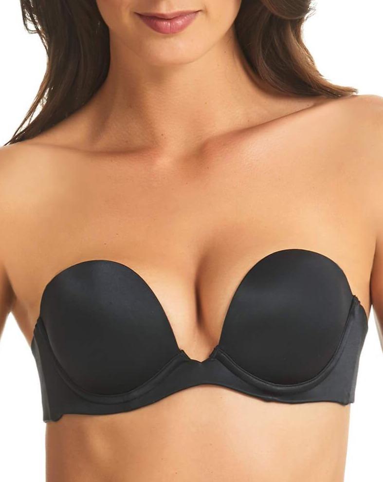 Black and Skin Tone Push Up Strapless Bra (size 34A), Women's
