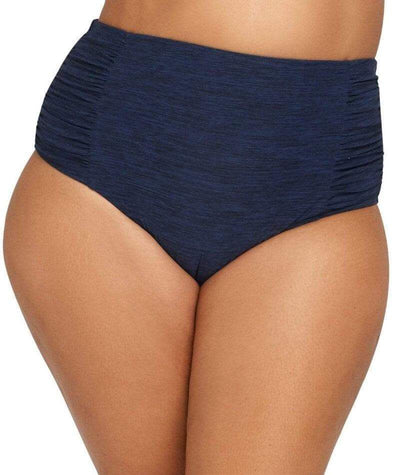 Artesands Melange Rouched Side High Waist Swim Brief - Navy Swim