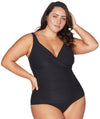 Artesands Recycled Hues Delacroix Cross Front D-G Cup One Piece Swimsuit - Black Swim