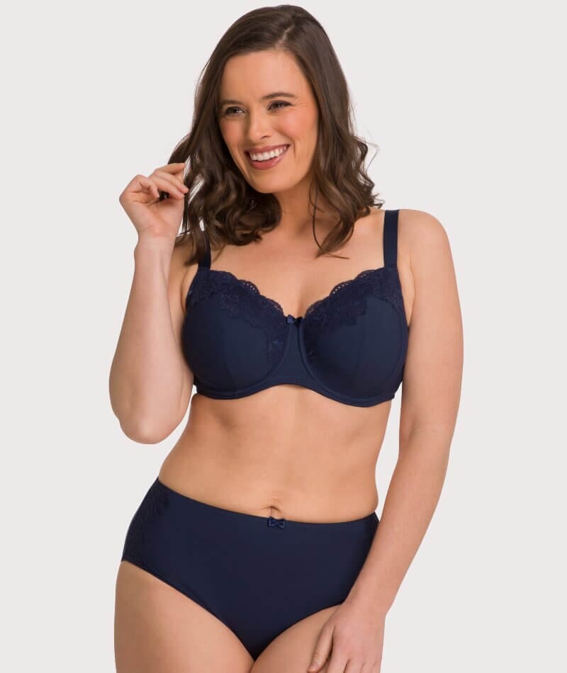 Ava & Audrey Jacqueline Full Brief with Lace - Blush - Curvy Bras