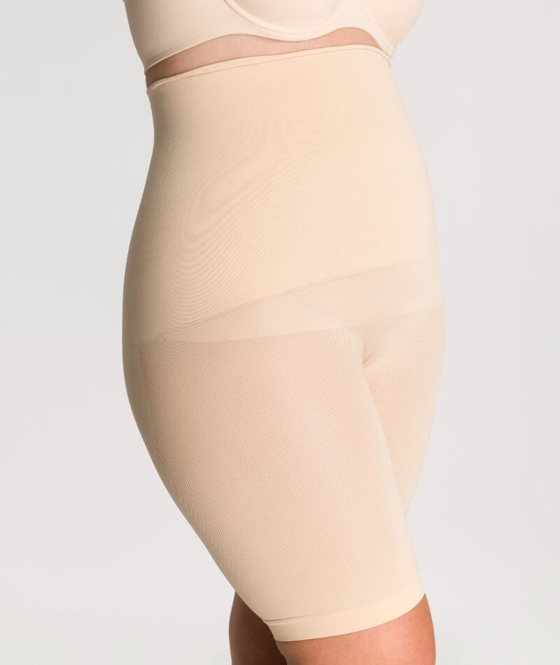 Women's Nylon Spandex High Waist Tummy Control Mid Thigh