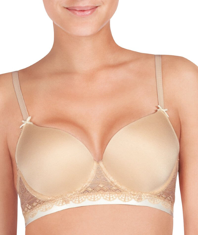 Me. by Bendon Geometric Lace Full Coverage Contour Bra - Toasted  Almond/Pristine