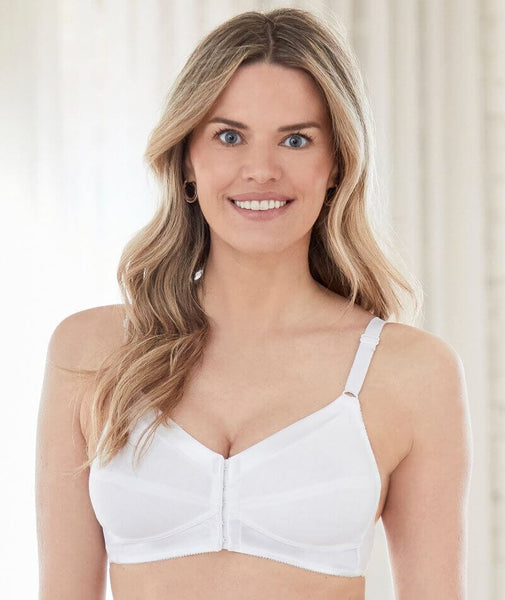 Front fastening non padded underwire cotton bras 2 pack offer at