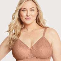 Glamorise Bramour Gramercy Luxe Lace Wire-Free Bralette - Cappuccino - Curvy