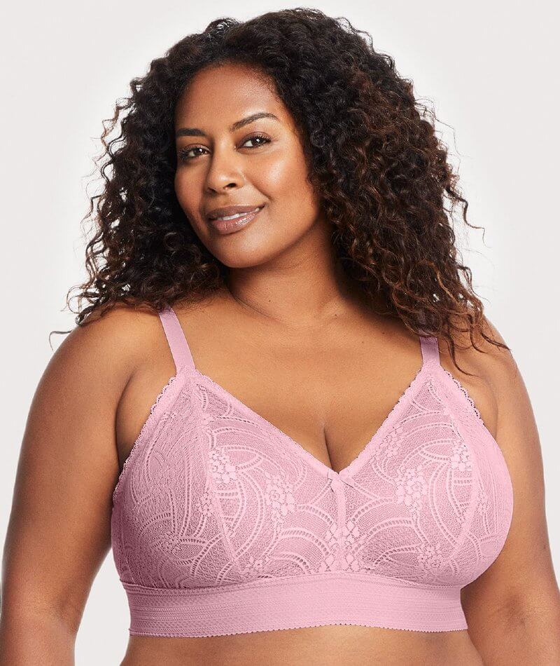 Curvy Couture Plus Cotton Luxe Unlined Wire Free Bra Blushing Rose