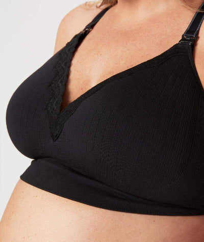 Cake Maternity Freckles Recycled Wire Free Nursing Bra for Breastfeeding, Wireless  Maternity Bra (for B-H Cups), Black, Small at  Women's Clothing store