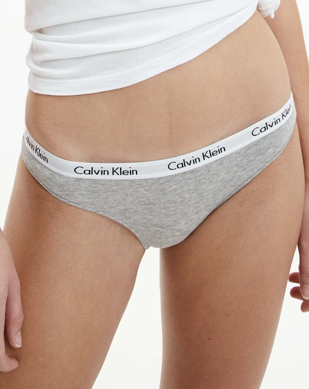 Calvin Klein Carousel 3 Pack Bikini Brief - Black/Grey Heather/White -  Curvy Bras