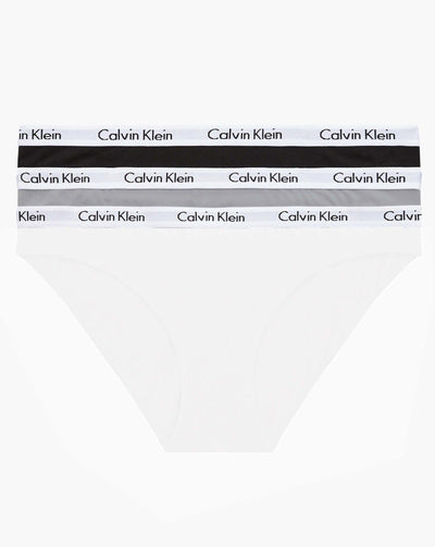 Calvin Klein Women'S Carousel Logo Cotton Stretch Bikini Panties, 3 Pack,  Black/White/Grey Heather, Medium - Imported Products from USA - iBhejo