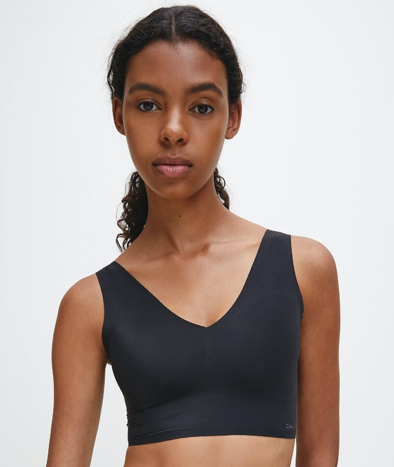  Calvin Klein Womens Invisibles Comfort Seamless Lightly  Lined V Neck Bralette Bra