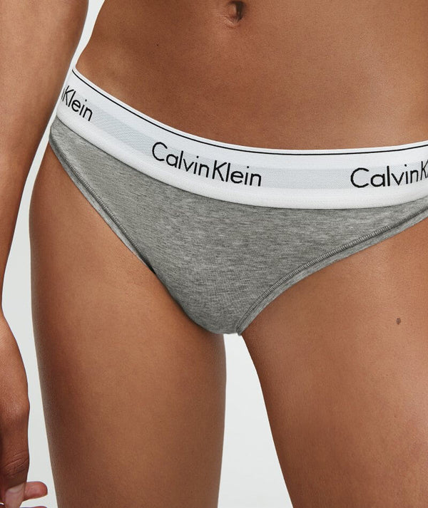 Hovedløse at tilføje tortur Calvin Klein Modern Cotton Bikini Brief - Grey Heather - Curvy Bras